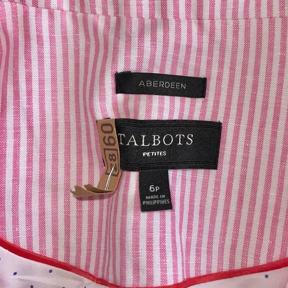 Talbots Women's Aberdeen Pink Striped Blazer Sz 6P - Picture 7 of 9
